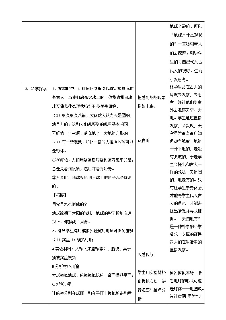 2020教科版三年级下册科学3.6地球的形状（教案）第2页
