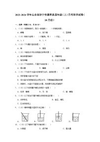 2023-2024学年山东省济宁市嘉祥县四年级上学期月考科学试卷（10月份）（含答案解析）