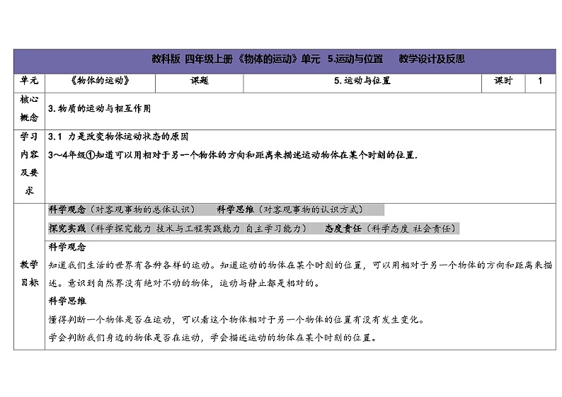 2.1课-运动与位置-5份教案合集-苏教版四年级上册2024第1页