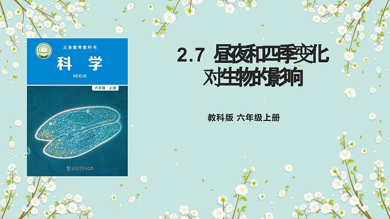 六年级2.7《昼夜和四季变化对生物的影响》课件+教学设计+素材01