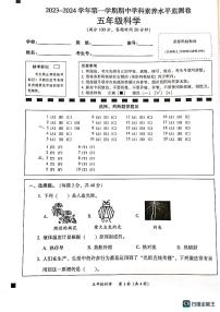 广东省韶关市武江区2023-2024学年五年级上学期11月期中科学试题