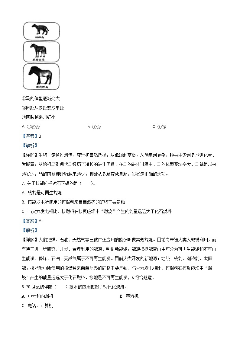 2022-2023学年湖南省湘潭市雨湖区湘科版六年级下册期末考试科学试卷（解析版）第3页