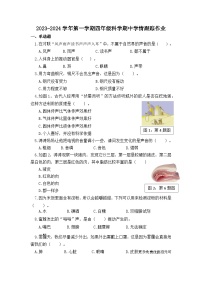 福建省三明市大田县2023-2024学年四年级上学期期中学情跟踪作业科学试题