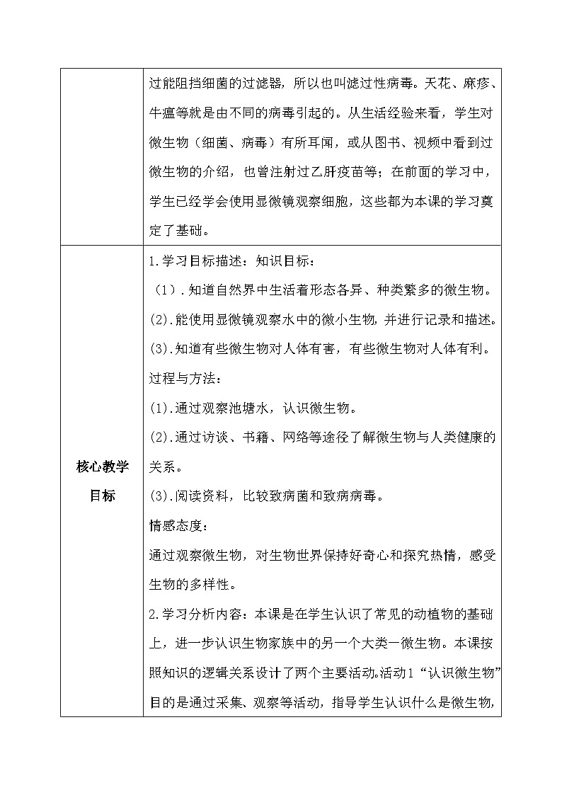 【核心素养】冀教版小学科学五年级下册     13.看不见的微生物    教案 - 副本第2页
