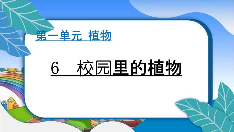 教科版（2017秋）小学科学一年级上册 1.6 校园里的植物 作业课件01