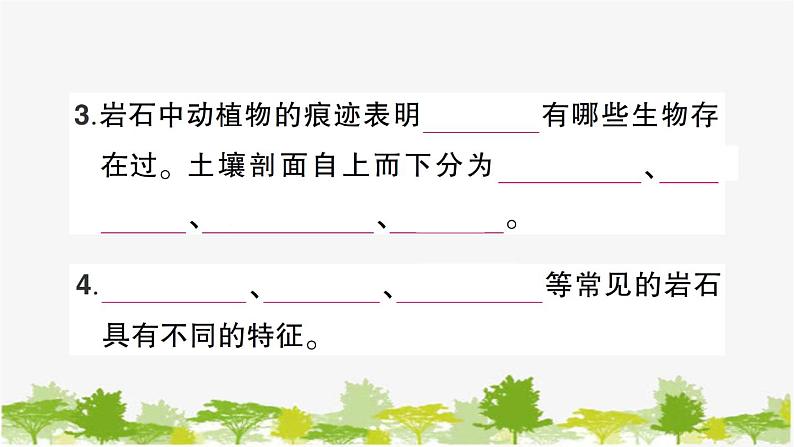 教科版(2017秋)科学四年级下册 期末复习三 岩石与土壤习题课件03