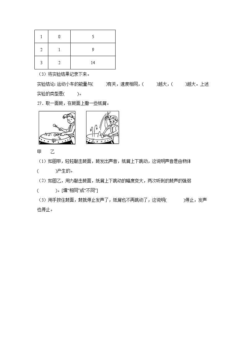 2023-2024学年河北省承德市兴隆县冀人版四年级上册期中考试科学试卷（含解析）03