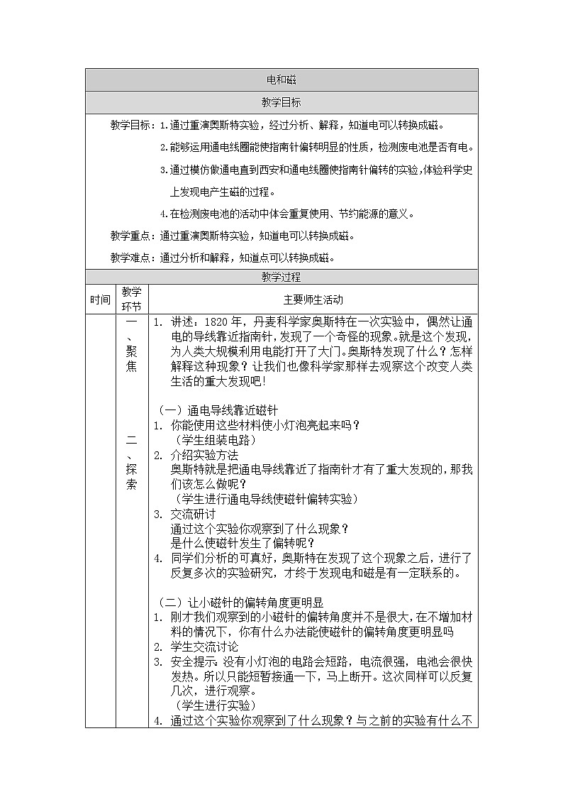 教科版科学六上4.3《电和磁》课件+教学设计+素材01