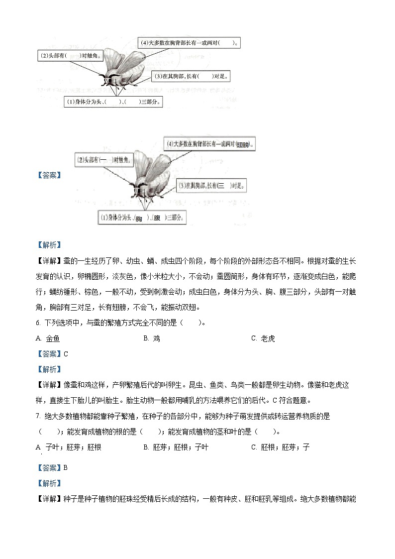 2022-2023学年山西省太原市杏花岭区五一路小学苏教版四年级下册期末考试科学试卷（解析版）第3页