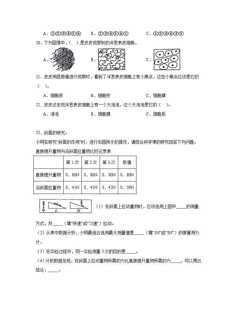 期末检测卷（一）科学六年级上册教科版03