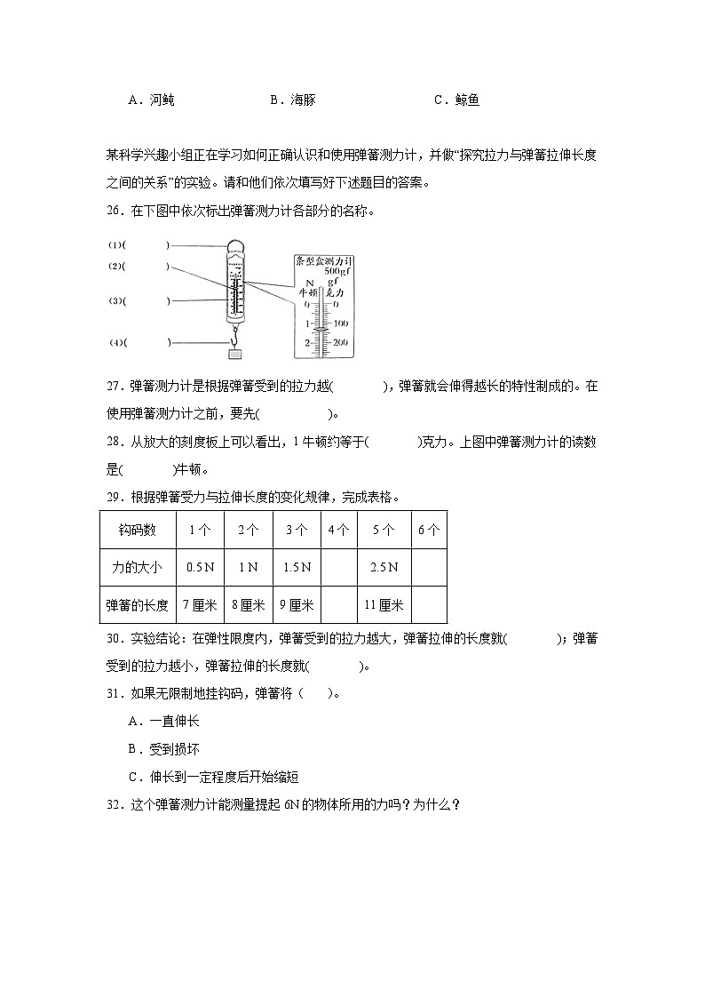 期末检测卷-科学四年级上册苏教版03