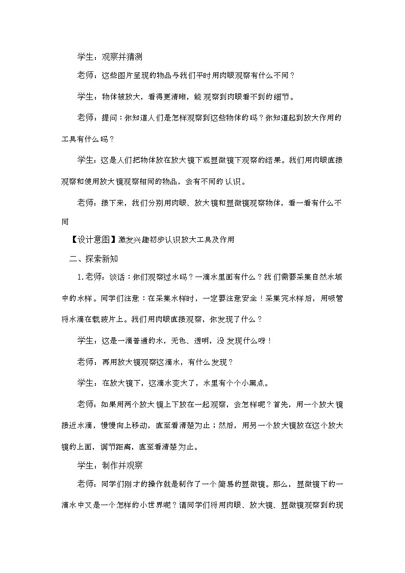【核心素养目标】湘教版版小学科学五年级下册1《神奇的显微镜》教学设计第3页