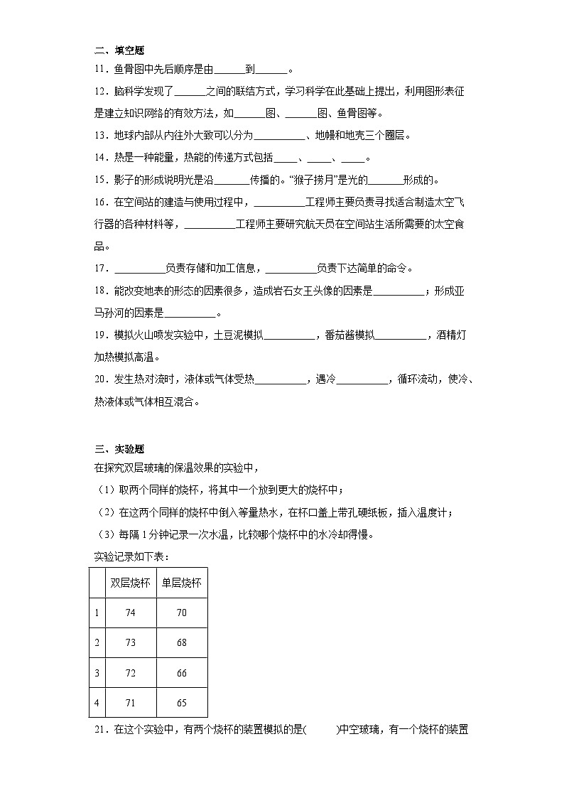科学期末测试卷-五年级上册苏教版第2页