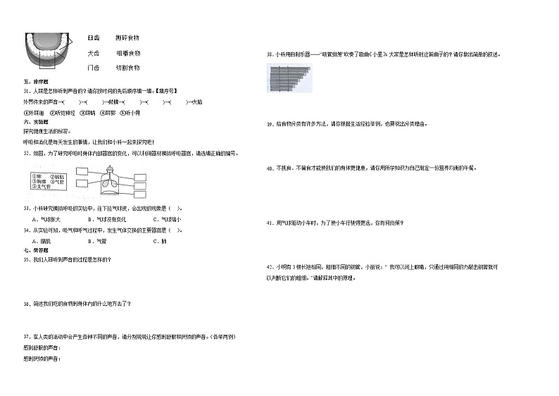 （期末押题卷）广东省2023-2024学年四年级上学期科学高频易错期末提高必刷卷（教科版）02