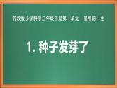 苏教版小学科学三年级下册第一单元《1.种子发芽了》课件+教案+视频+作业