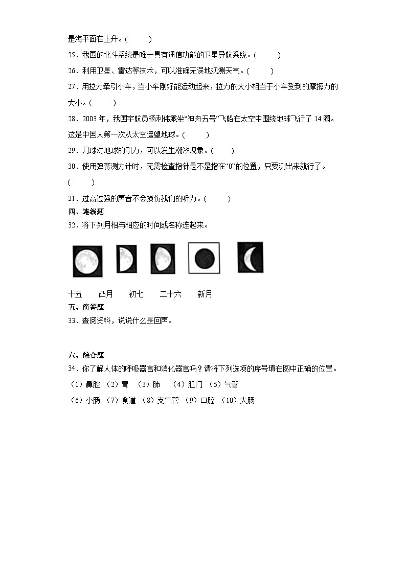 （期末押题卷）+高频易错必刷卷+2023-2024学年++四年级上册科学+（湘教版）03