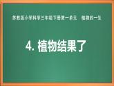 苏教版小学科学三年级下册第一单元《4、植物结果了》课件+教案+视频+作业