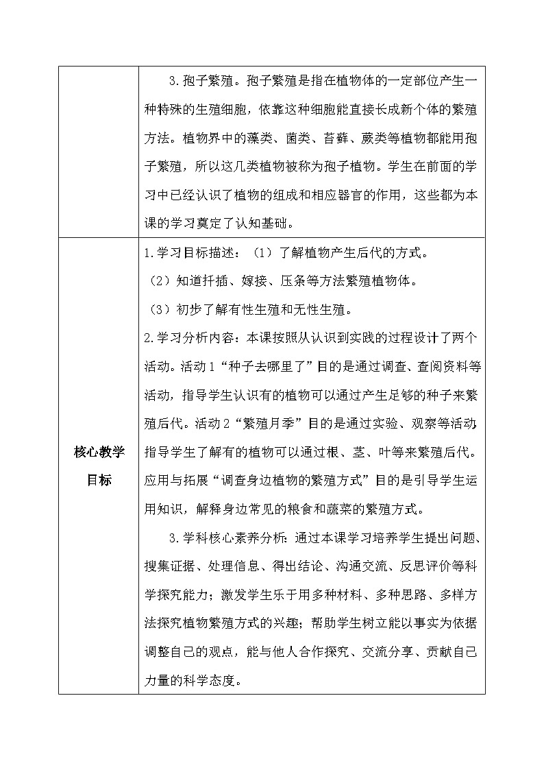 【核心素养】冀教版小学科学四年级下册     6.植物的繁殖    教案 - 副本第3页