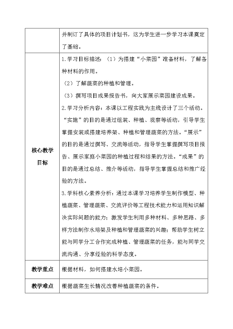 【核心素养】冀教版小学科学四年级下册     19.我家的小菜园（二）    教案 - 副本第3页