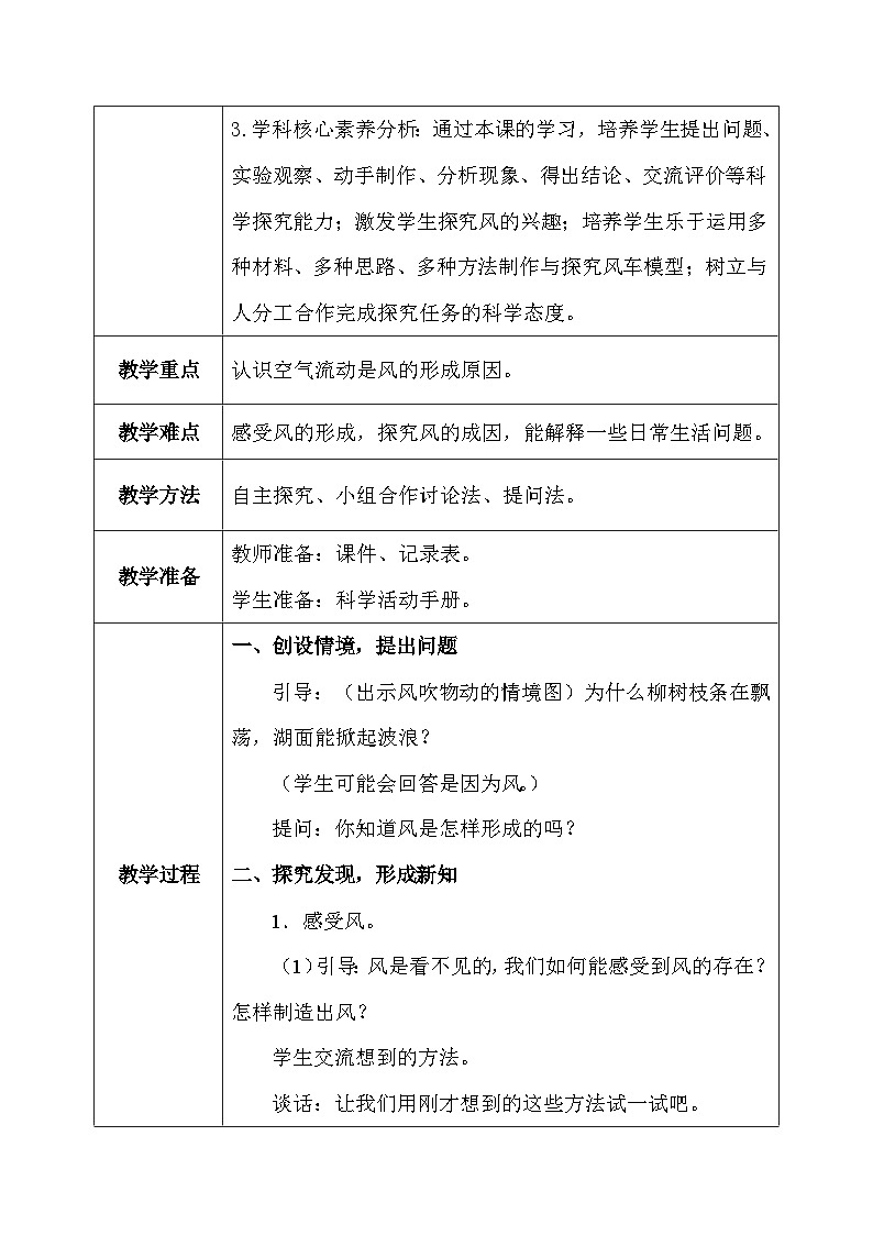 【核心素养】冀教版小学科学三年级下册     14.风的形成    教案第3页