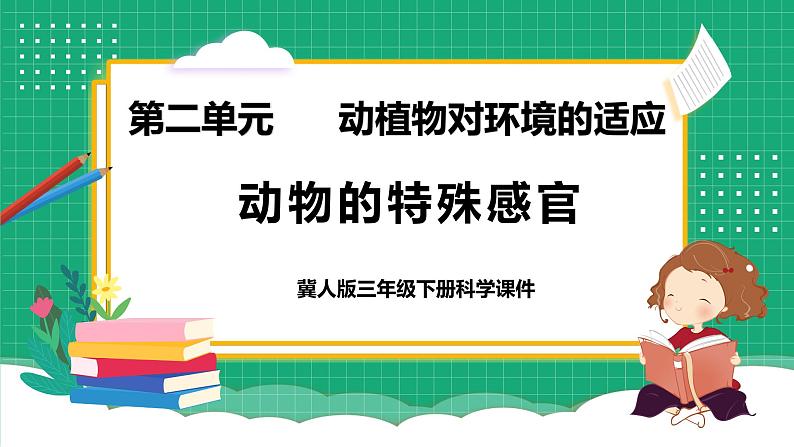 【核心素养】冀教版小学科学三年级下册   9.动物的特殊感官     课件+教案(含教学反思)01