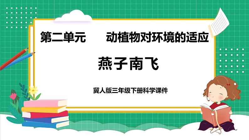 【核心素养】冀教版小学科学三年级下册   7.燕子南飞     课件+教案(含教学反思)01