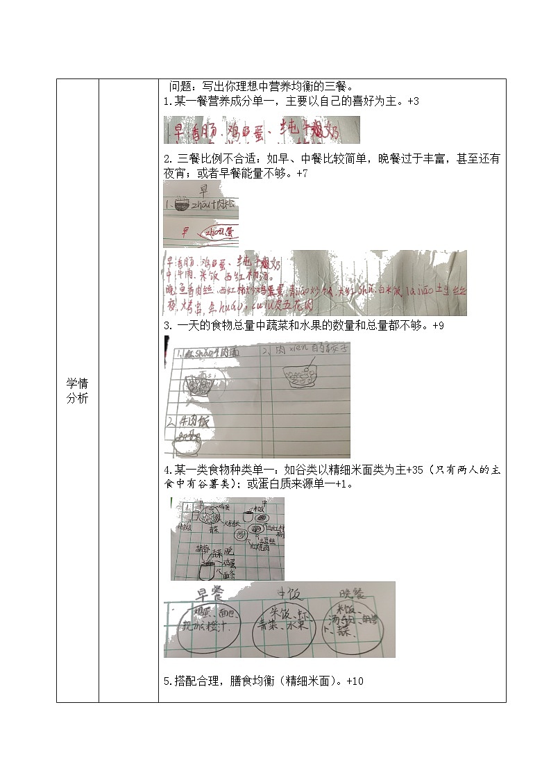 2.6 营养要均衡  （教案）四年级上册科学教科版01