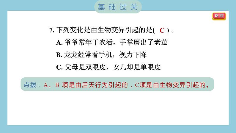 2.5 相貌各异的我们（习题课件）-2023-2024学年科学六年级下册教科版08