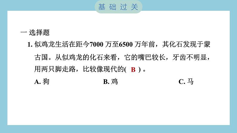 2.6 古代生物的多样性（习题课件）-2023-2024学年科学六年级下册教科版第2页