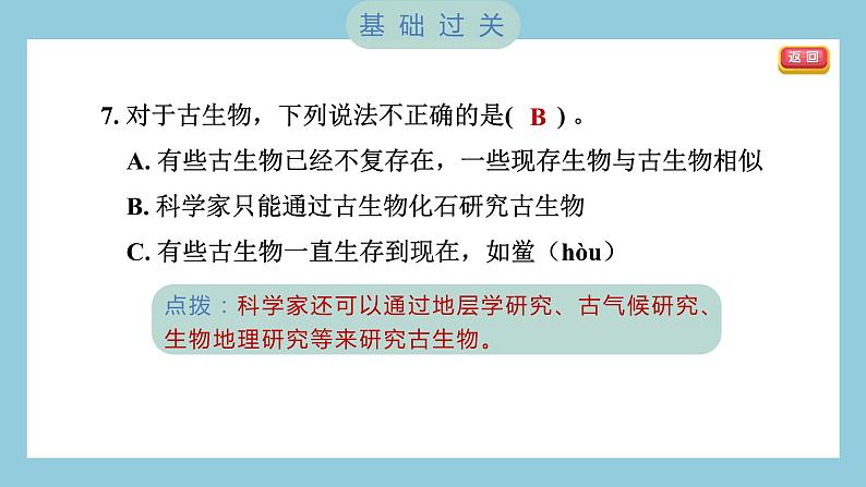 2.6 古代生物的多样性（习题课件）-2023-2024学年科学六年级下册教科版第8页