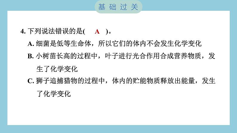 4.6 生命体中的化学变化（习题课件）-2023-2024学年科学六年级下册教科版第5页