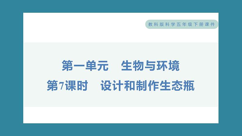 1.7 设计和制作生态瓶（习题课件）-2023-2024学年科学五年级下册教科版第1页