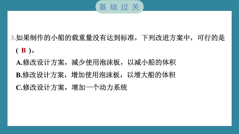 2.7 制作与测试我们的小船（习题课件）-2023-2024学年科学五年级下册教科版03