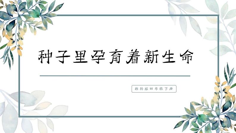 教科版四年级下册 第一课 种子里孕育着新生命 同步课件第1页