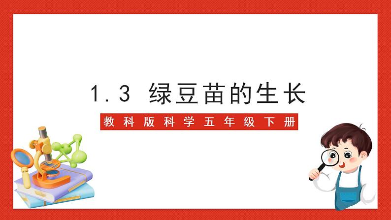 教科版科学五年级下册1.3《绿豆苗的生长》课件+教案+练习01