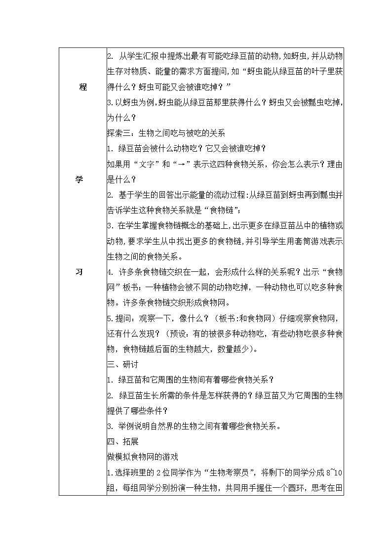 教科版科学五年级下册1.6《食物链和食物网》课件+教案+练习02