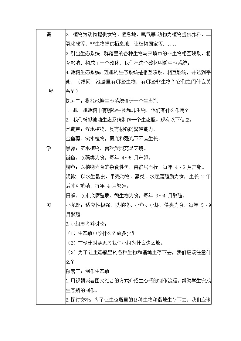 教科版科学五年级下册1.7《设计和制作生态瓶》课件+教案+练习02