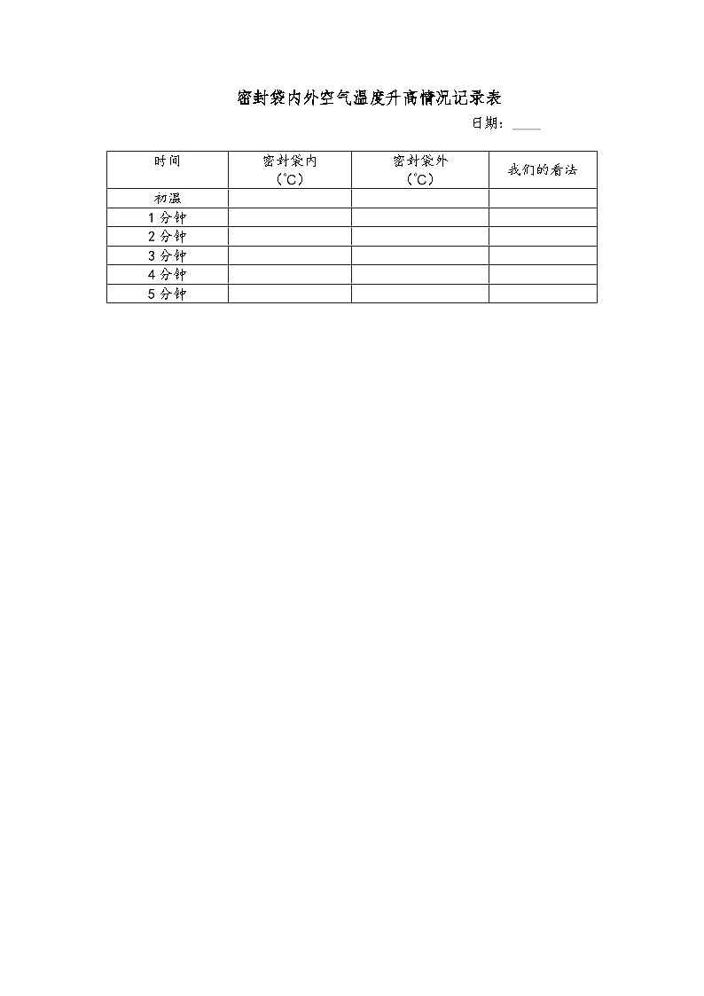 教科版科学五年级下册3.5《合理利用能源》教案（实验记录单）第1页