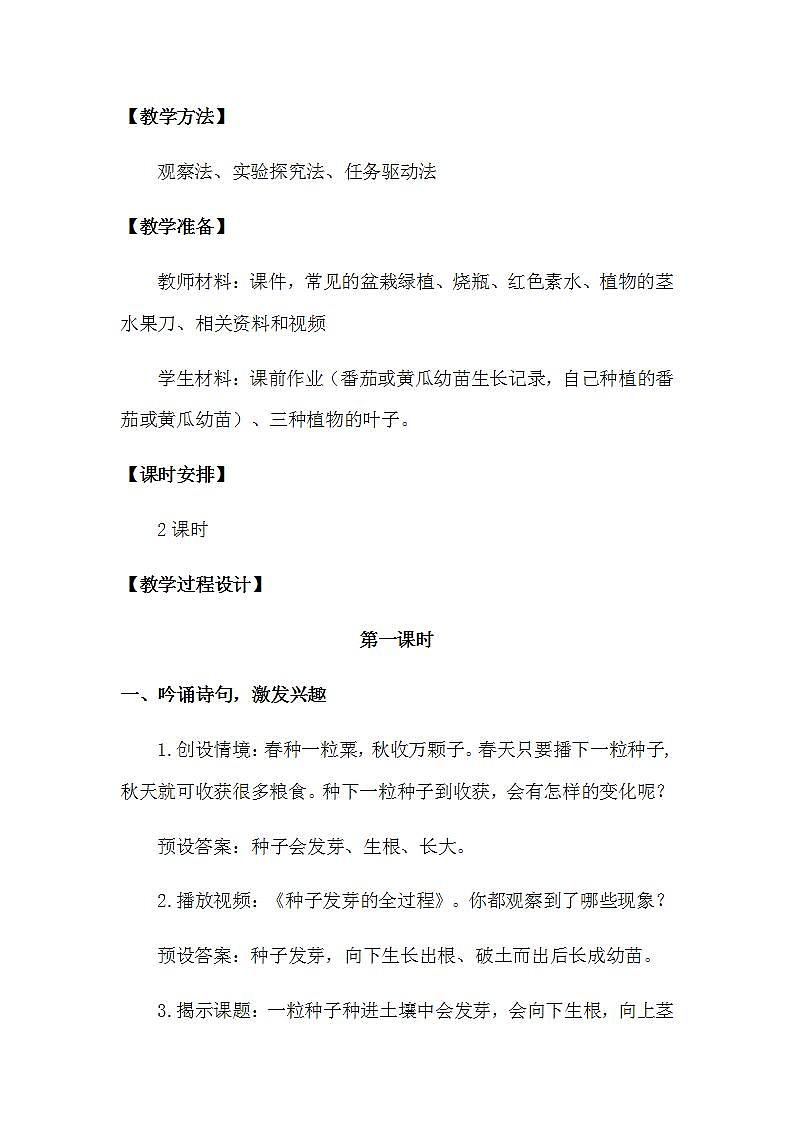 苏教版科学三年级下册1.2《幼苗长大了》课件+教案+练习（含答案）+素材03