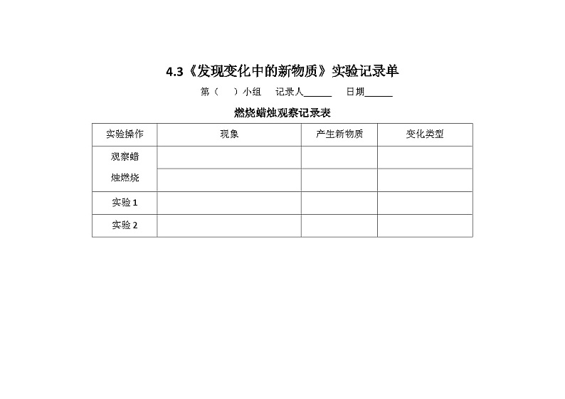 教科版科学六年级下册4.3《发现变化中的新物质》课件+探究记录单+微课03