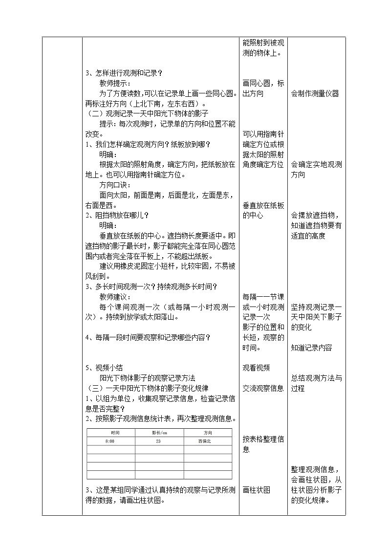 人教鄂教版四下【新课标】5.16《阳光下的影子》教案02