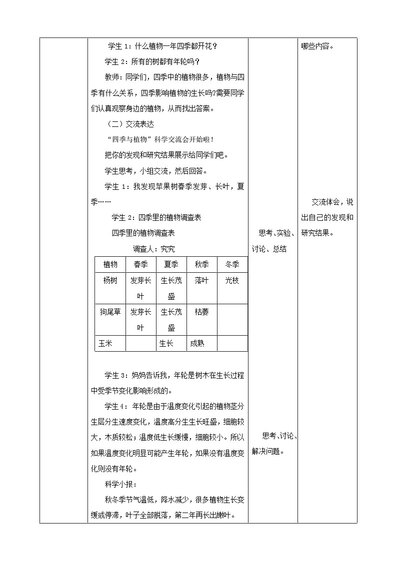 大象版科学二年级下册3.3 四季与植物 教案）02