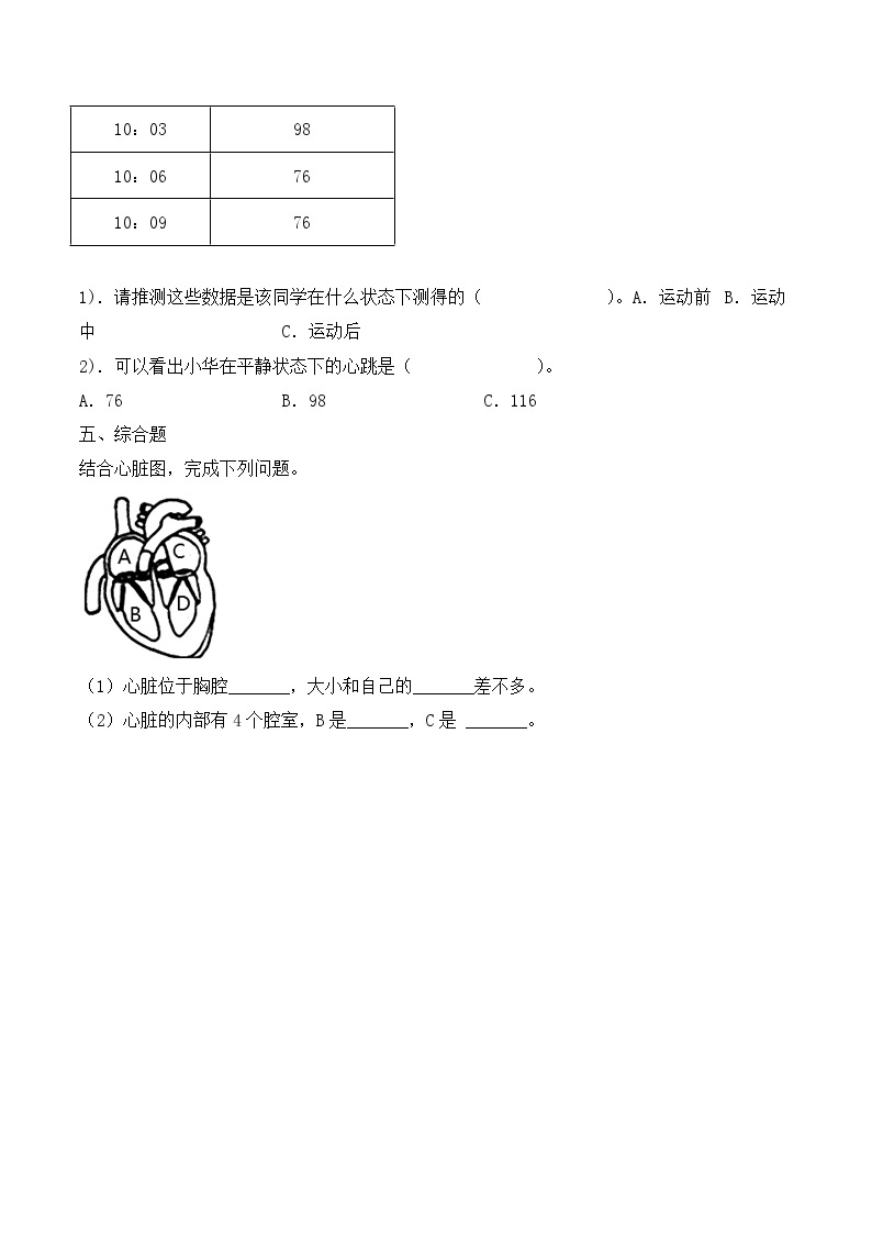 青岛版科学五年级下册1.4《心脏和血管》课件+教案+练习（含答案）+素材03