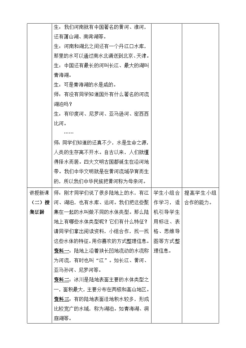 大象版科学四年级下册2.2陆地上的水体 教案02