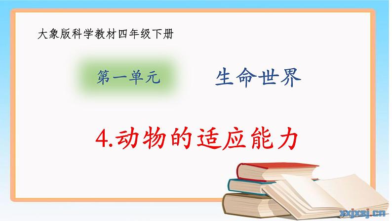 大象版（2017）科学四年级下册第一单元第四节《动物的适应能力》课件01