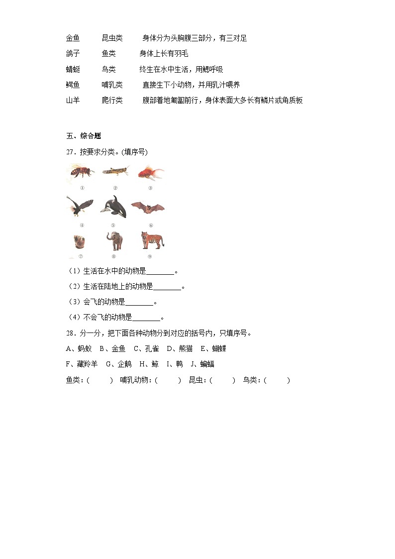 2023-2024教科版科学六年级下册2.4习题03