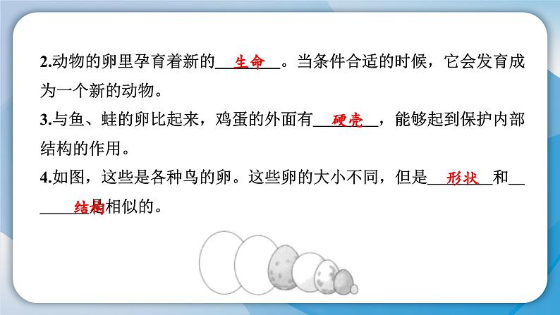 教科版科学三年级下册（2-2）认识其他动物的卵 习题2第5页