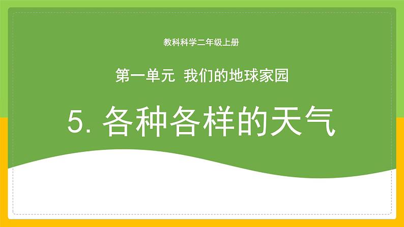 教科版 科学 二年级上册《各种各样的天气》课件+教案（含教学反思）01