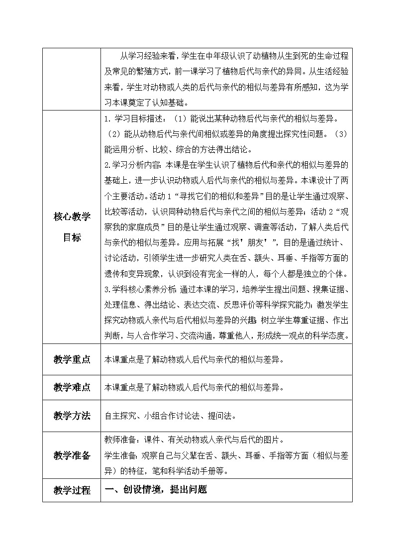 【核心素养】冀教版小学科学六年级上册     2.相似与差异     课件ppt+ 教案02