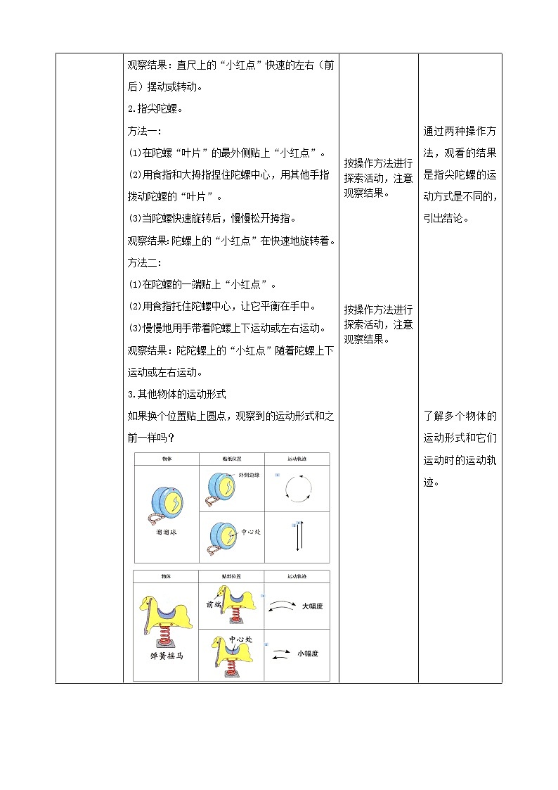 1.2 各种各样的运动（教案）第3页